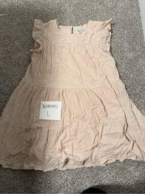 Light Blush Tiered Ruffle Casual Dress - Women's